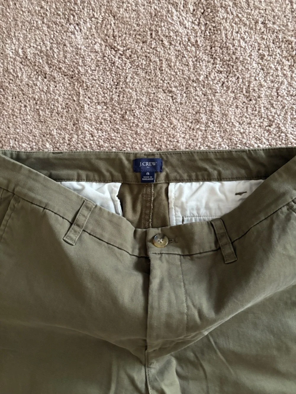 J.Crew women’s Olive Green Straight Chino Pants size 8 like new inseam 27” - Picture 4 of 5